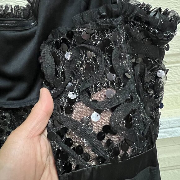City Studios Womens Juniors Paillettes Mini Fit & Flare Dress Sz 11/12 Black - Picture 7 of 11